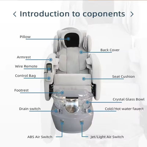 Greenlife® Modern Massage Pedicure Chair for Nail Salon M101 - Greenlife - Pedicure Chair