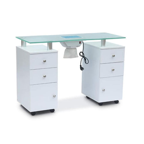 Greenlife® N053 Glass Top Single Nail Table with Air Dust Collect & UV Hole