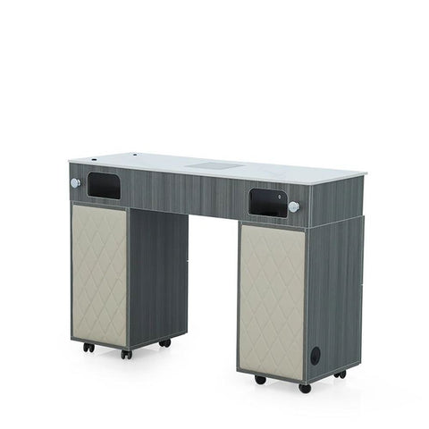 Greenlife® N174K Single Nail Table with Air Fan & UV Hole – Melamine & Sintered Stone Manicure Desk