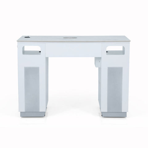 Queenail ® P-N198M Single Nail Table with Fan & UV Hole & Leather Trim - Greenlife - Nail Table